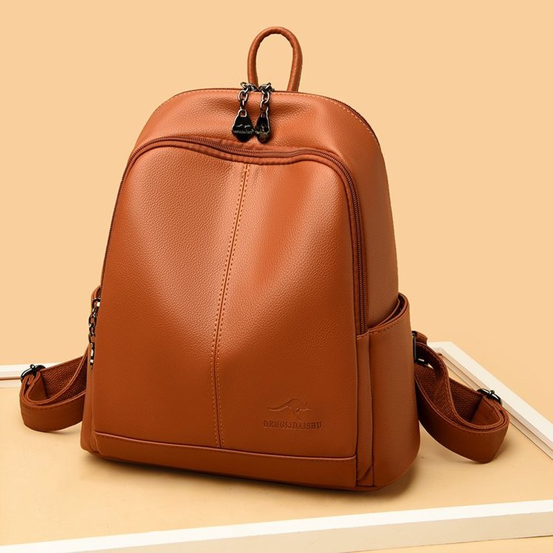 New Korean Soft pu Leather Lar - Travel Backpack Anti Theft ulasan dan harga