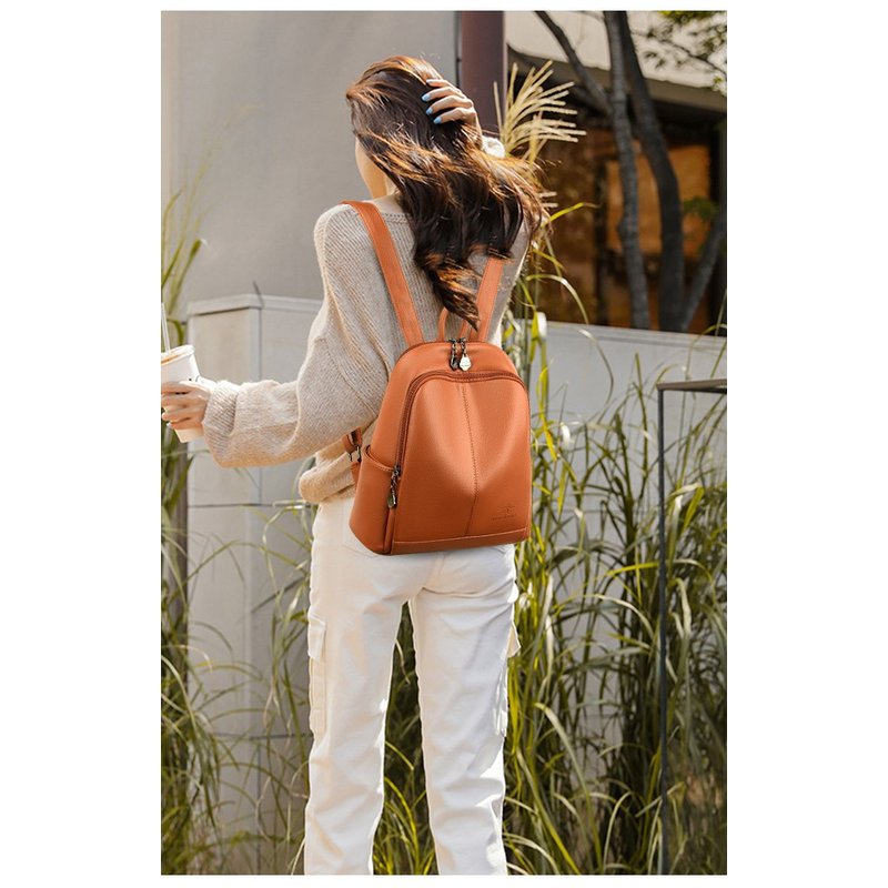 New Korean Soft pu Leather Lar - Travel Backpack Anti Theft ulasan dan harga
